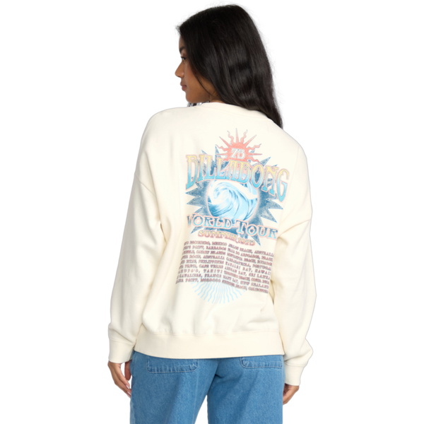 2025 Billabong Womens Echo Sweatshirt 24B463504 - Salt Crystal